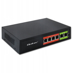 switch qoltec 52289 non gestito 4 porte fast ethernet 10/100 nero