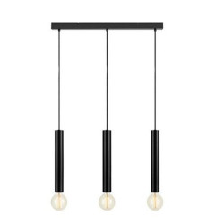 lampada a sospensione sencillo e27 ip20 40w 230v 3 luci nera [108262]