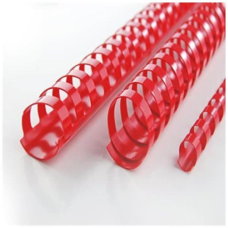 scatola 100 dorsi spirale 12mm rosso 21 anelli [4028217]
