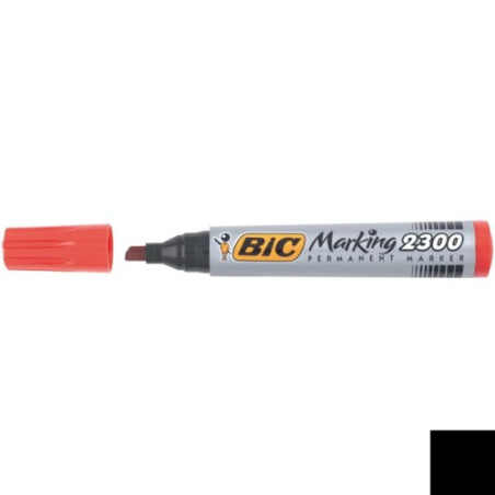 scatola 12 marcatori 2300 rosso p.scalpello permanente bic [820924]