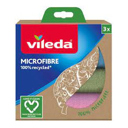 panni vileda microfibra 100 riciclato 3 pz rosa/verde/blu