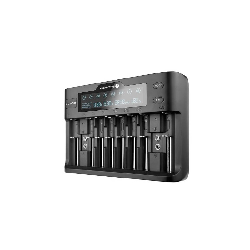 caricabatterie everactive uc800 universale multicanale batterie cilindriche