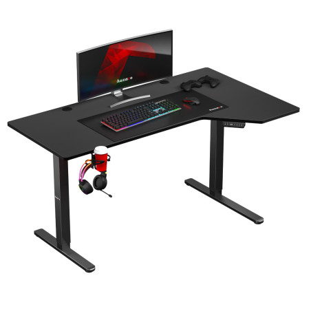 scrivania da gioco huzaro hero 9.1 elettrica ergonomica nero [hz-hero