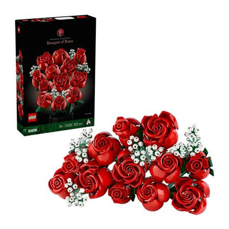 set da costruzione lego bouquet di fiori di rose 700g [10328]