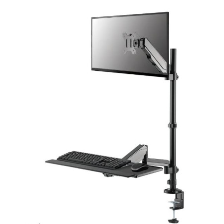 postazione di lavoro neomounts sit-stand montata su scrivania