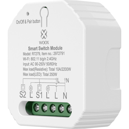 controller di alimentazione woox r7279 modulo smart switch a 2 gang