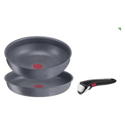 batteria pentole lagostina alluminio riciclato grigio 3pz