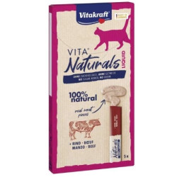 dolcetto per gatti vitakraft naturals liquid snack manzo 5pz 15g
