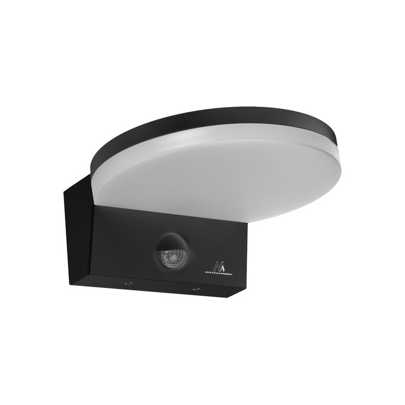 lampada led da parete maclean mce344 b con rilevatore di movimento