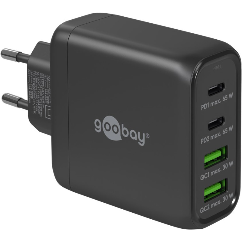caricatore rapido goobay porta usb-c multiporta nero [64817]