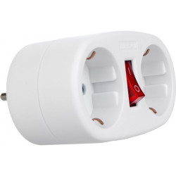 presa maclean sdoppiatore con 2 prese e interruttore automatico,