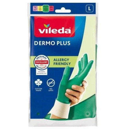 guanti vileda dermo plus taglia l verde [177722]
