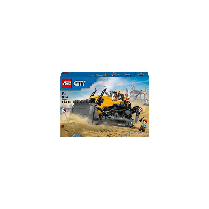set di costruzione lego city 60466 bulldozer giallo con ruspa frontale