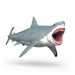 figurine schleich dinosaurs megalodon grigio/bianco [15055]