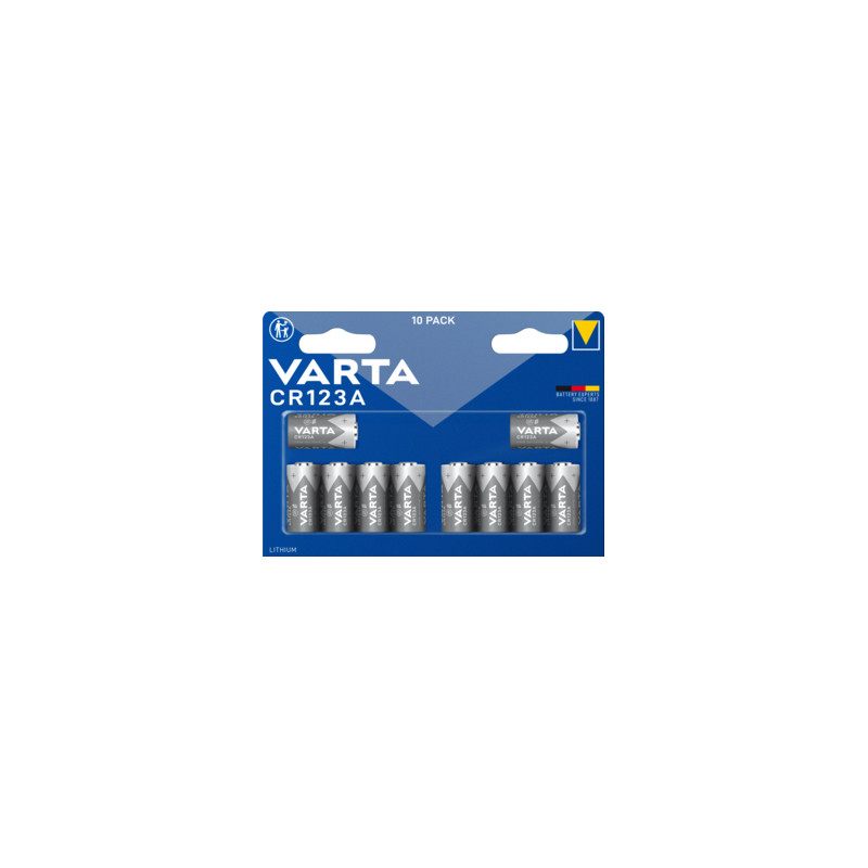 set pila varta litio cilindrica cr123a 3v cr17345 blu/grigio 10pz