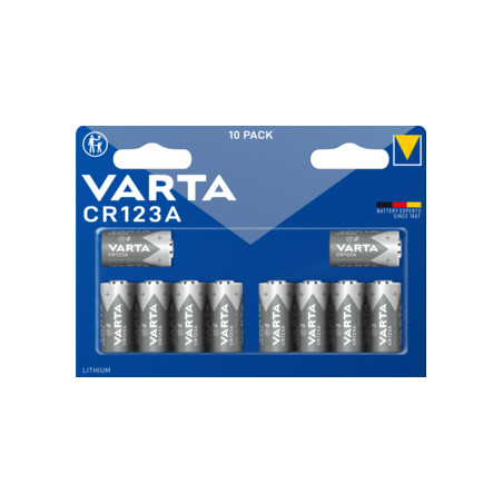 set pila varta litio cilindrica cr123a 3v cr17345 blu/grigio 10pz