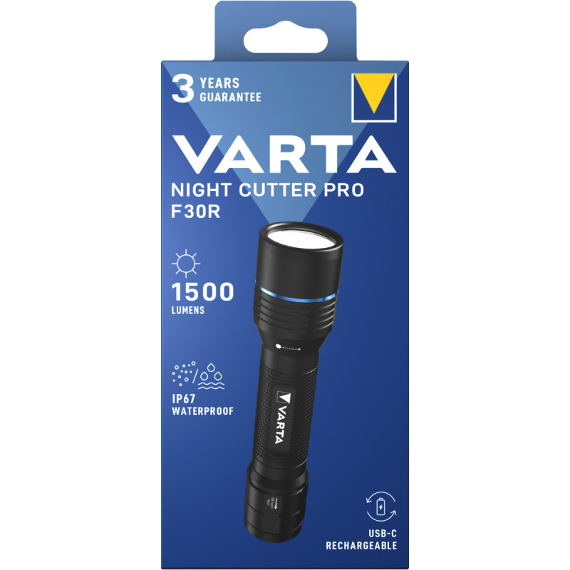 torcia tascabile night cutter pro f30r ricaricabile 1500lm nero [18921101111]