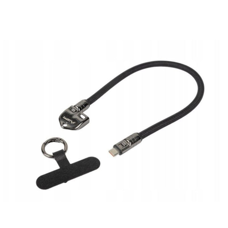 cavo lanberg con cordino/portachiavi usb-c 0.3m 240w nero [aklagku00000140]