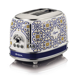 tostapane ariete capri 0155/1c 2 fette 810w blu/multicolore [0155ca]