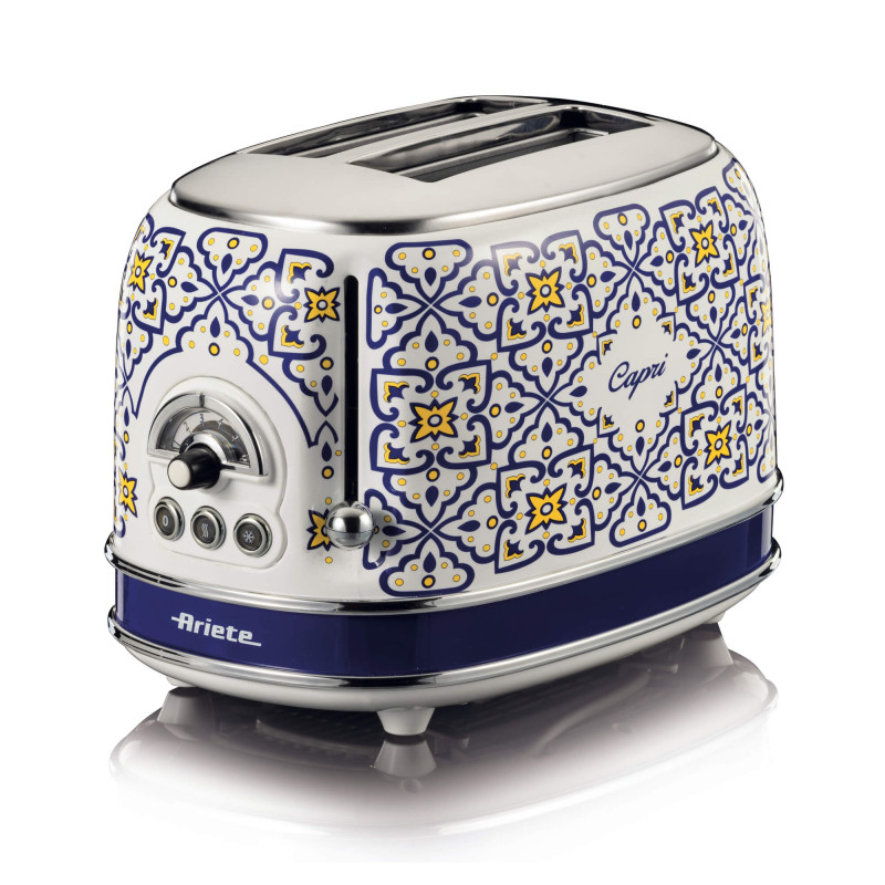 tostapane ariete capri 0155/1c 2 fette 810w blu/multicolore [0155ca]