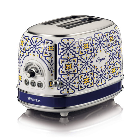 tostapane ariete capri 0155/1c 2 fette 810w blu/multicolore [0155ca]
