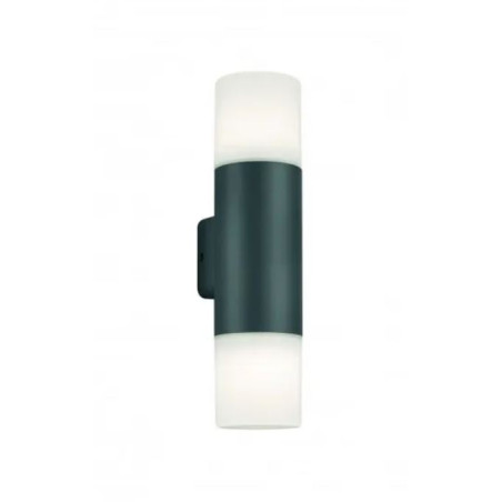 applique da parete a led trio hoosic e27 ip44 28w per esterno grigio