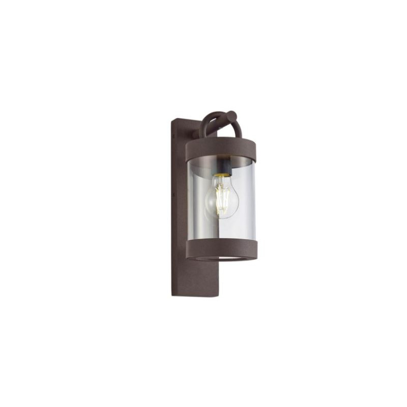 applique da parete a led trio lighting sambesi e27 28w ip44 ruggine