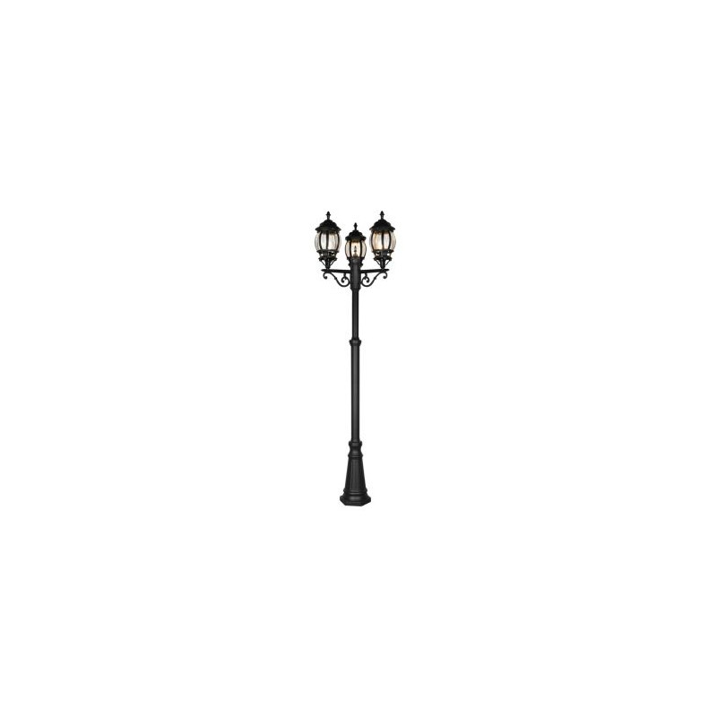 lampadaire a led trio elvo 3xe27 60w ip44 nero opaco [406960332]