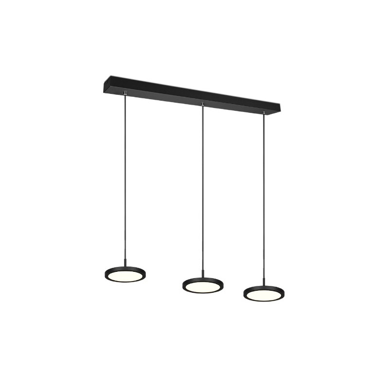 lampada da soffitto trio tray led 3xsmd 10w 1200lm 3000k nero opaco