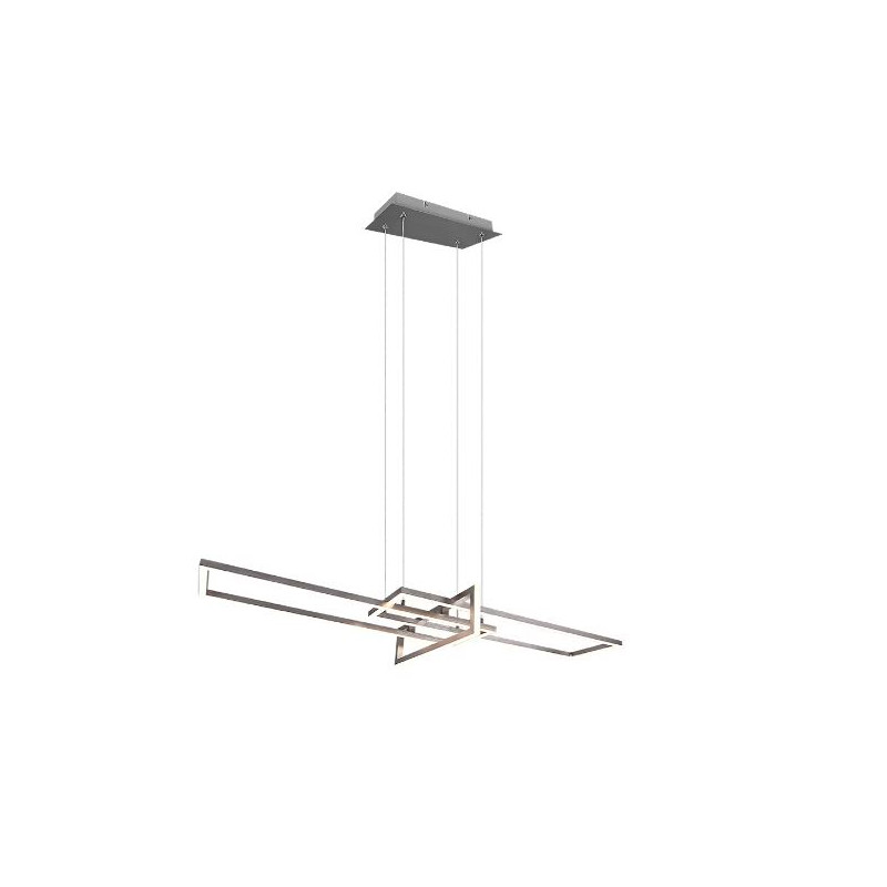 lampada da soffitto trio salinas led 34w 3000k 4200lm nichel opaco