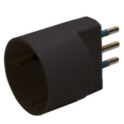 adattatore semplice nero con spina 2p+t 10a - presa schuko 10a