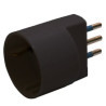adattatore semplice nero con spina 2p+t 10a - presa schuko 10a