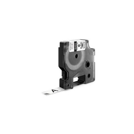 Nastro poliestere permanente 12mm x 5.5mt nero su bianco 18483 rhino