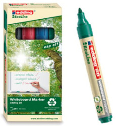 busta 4 marcatore per lavagne bianche edding 28 ecoline col. assortiti
