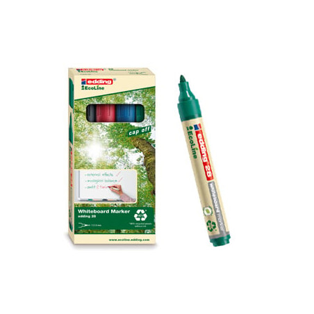 busta 4 marcatore per lavagne bianche edding 28 ecoline col. assortiti