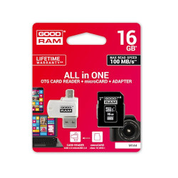16gb scheda micro sd goodram con adattatore e lettore schede [m1a4-0160r12]
