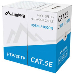 cavo di rete in matassa lanberg ftp cu, cat. 5e, 305m, grigio [lcf5-11cu-0305-s]