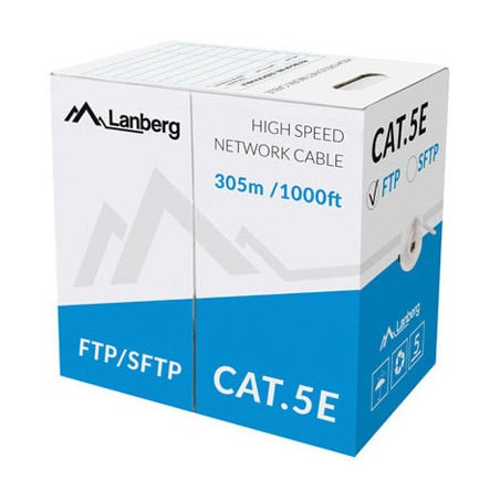 cavo di rete in matassa lanberg ftp cu, cat. 5e, 305m, grigio [lcf5-11cu-0305-s]