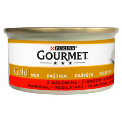 mangime purina nestle gourmet gold mousse con manzo per gatto 85g
