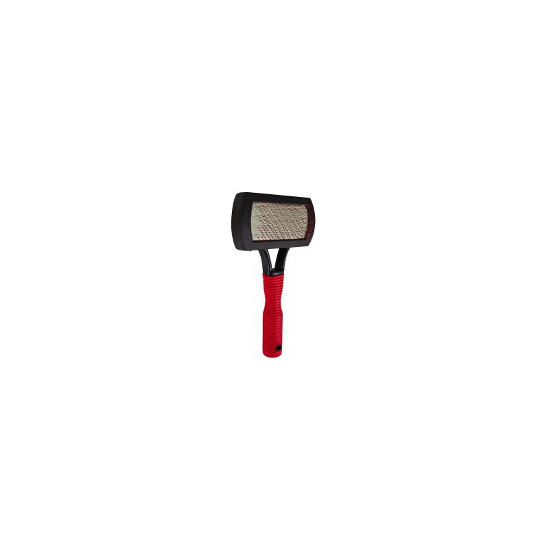 spazzola flessibile trixie per cane nero/rosso [tr-2301]