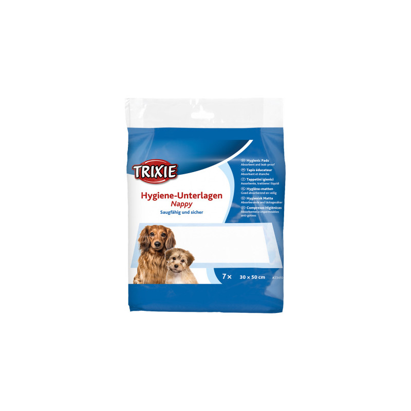 materassino trixie nappy per cani 30x50 7pz bianco blu