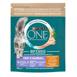 cibo secco per gatto purina one coat con pollo 800g