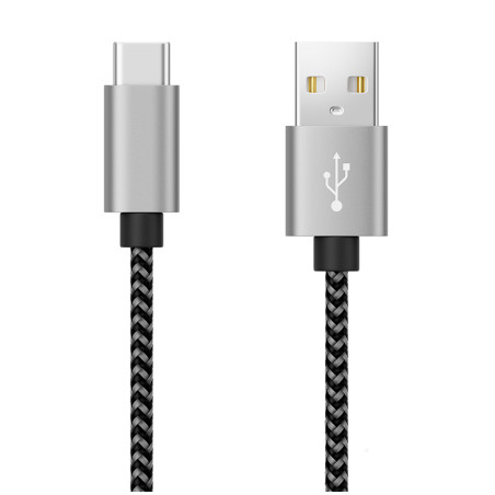 cavo techly usb-a maschio 2.0/usb-c maschio 3a 0.5m grigio/nero