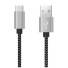 cavo techly usb-a maschio 2.0/usb-c maschio 3a 0.5m grigio/nero