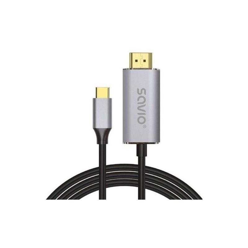 cavo savio cl-199 usb tipo-c a hdmi 2m grigio [aksaokvsavcl199]