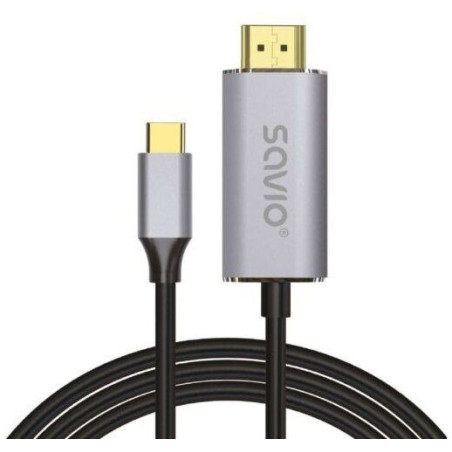 cavo savio cl-199 usb tipo-c a hdmi 2m grigio [aksaokvsavcl199]