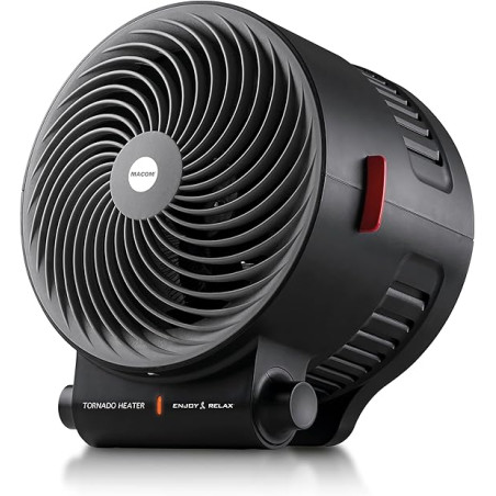 termoventilatore macom 938 tornado 2 livelli di calore 2000w nero