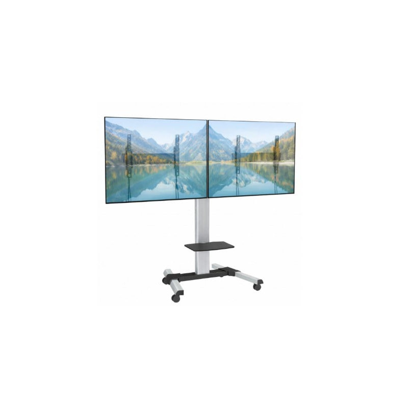 carrello porta tv videowall techly ica-tr2vwh da pavimento per