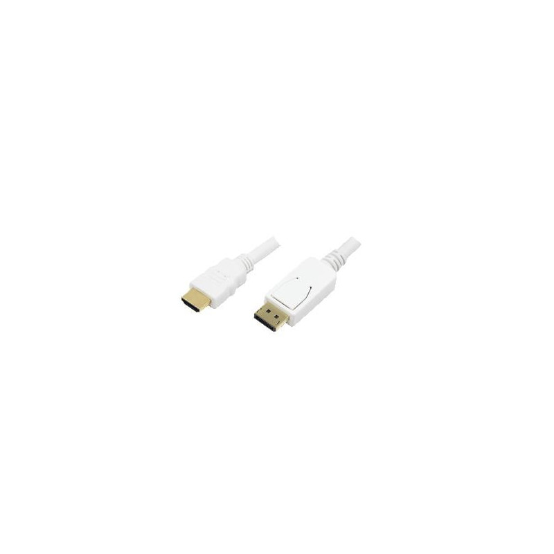 Logilink display port to hdmi cable, white, 2m [cv0055]