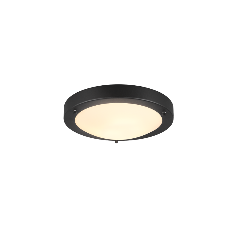 plafoniera a led trio condus e27 ip44 60w nero opaco/opalino [6801011-32]